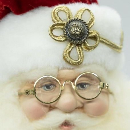 Babbo Natale con Abito Elegante Rosso e Oro H.69 cm