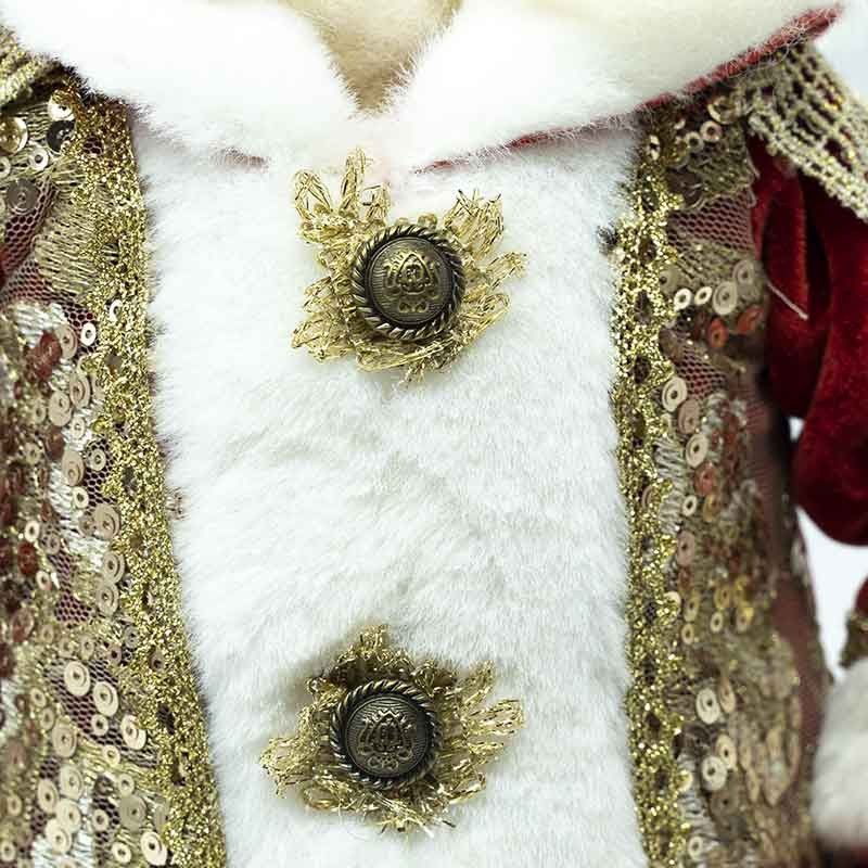 Babbo Natale con Abito Elegante Rosso e Oro H.69 cm