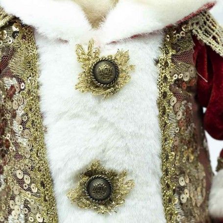 Babbo Natale con Abito Elegante Rosso e Oro H.69 cm