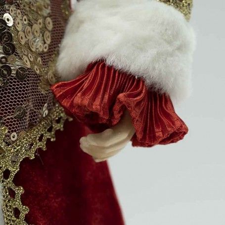 Babbo Natale con Abito Elegante Rosso e Oro H.69 cm