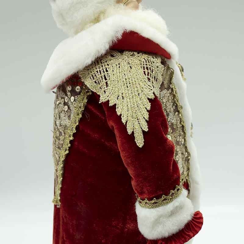 Babbo Natale con Abito Elegante Rosso e Oro H.69 cm