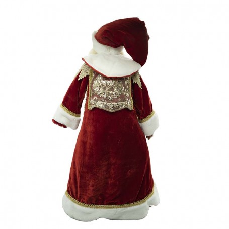 Babbo Natale con Abito Elegante Rosso e Oro H.87 cm