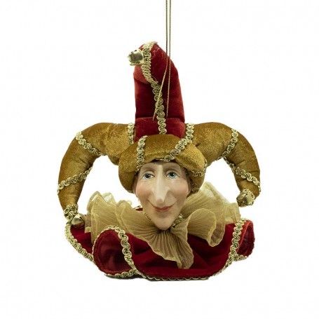 Jolly da Appendere Rosso e Oro H.13 cm