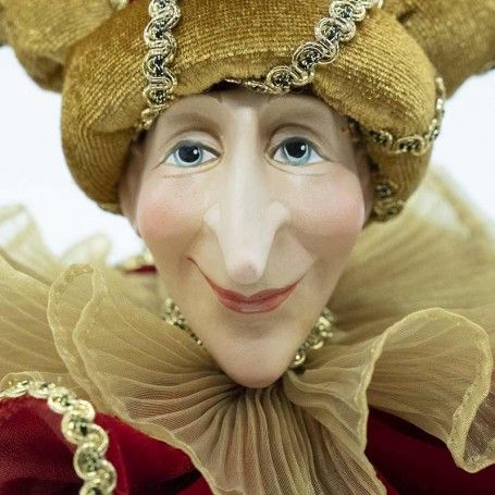 Jolly da Appendere Rosso e Oro H.13 cm