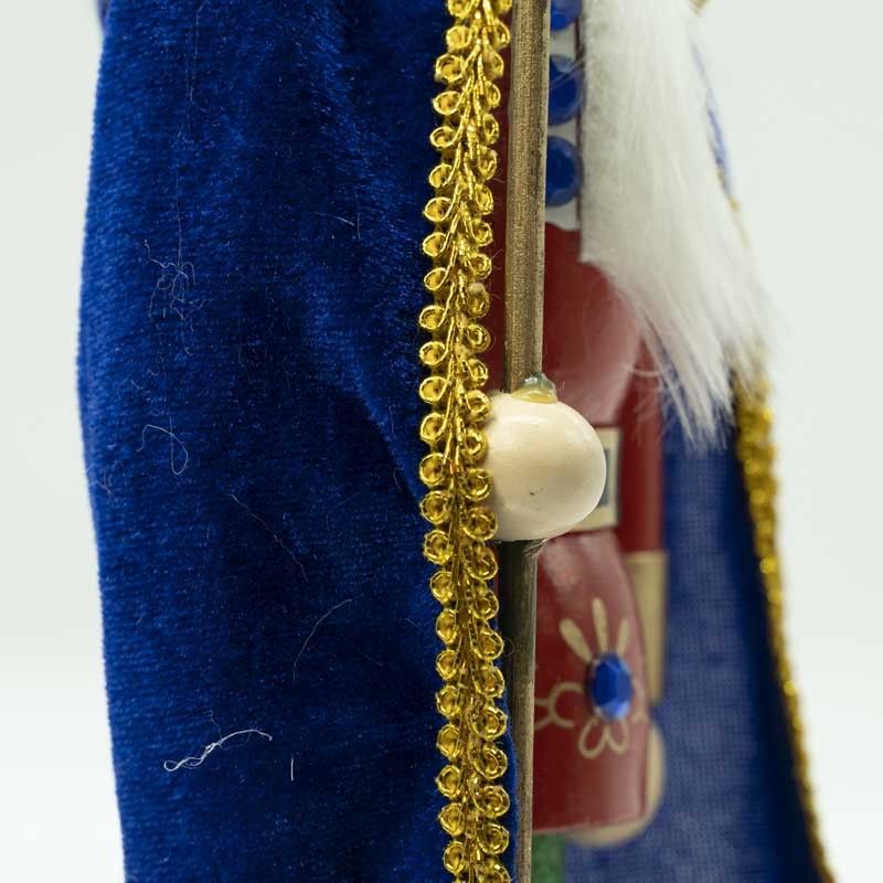 Schiaccianoci Natalizio in Legno con Corona e Scettro H.36 cm