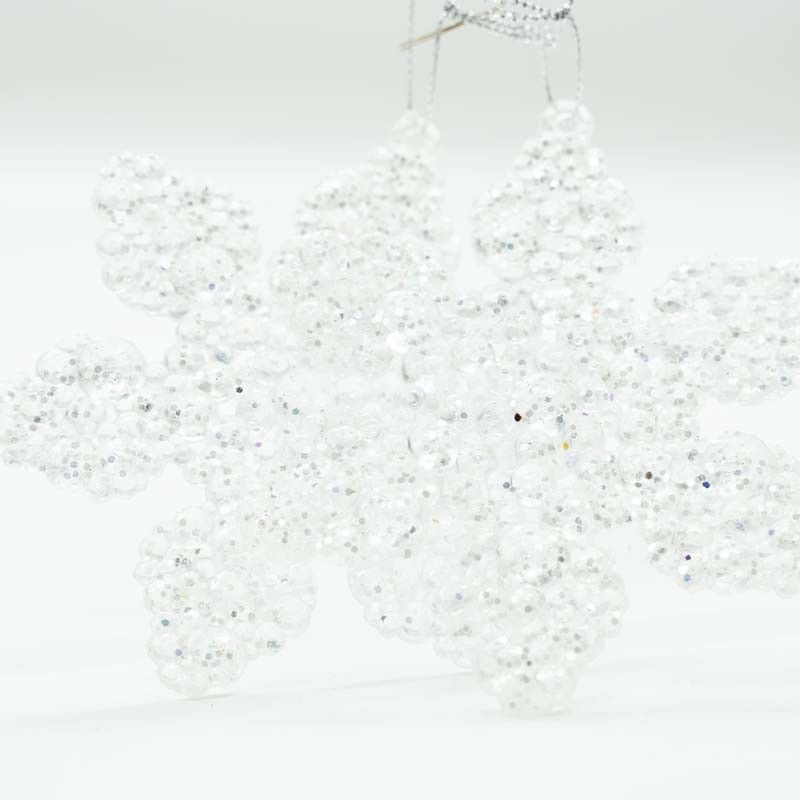 Fiocchi di Neve Natalizi Argento da Appendere Conf. da 2 Pz