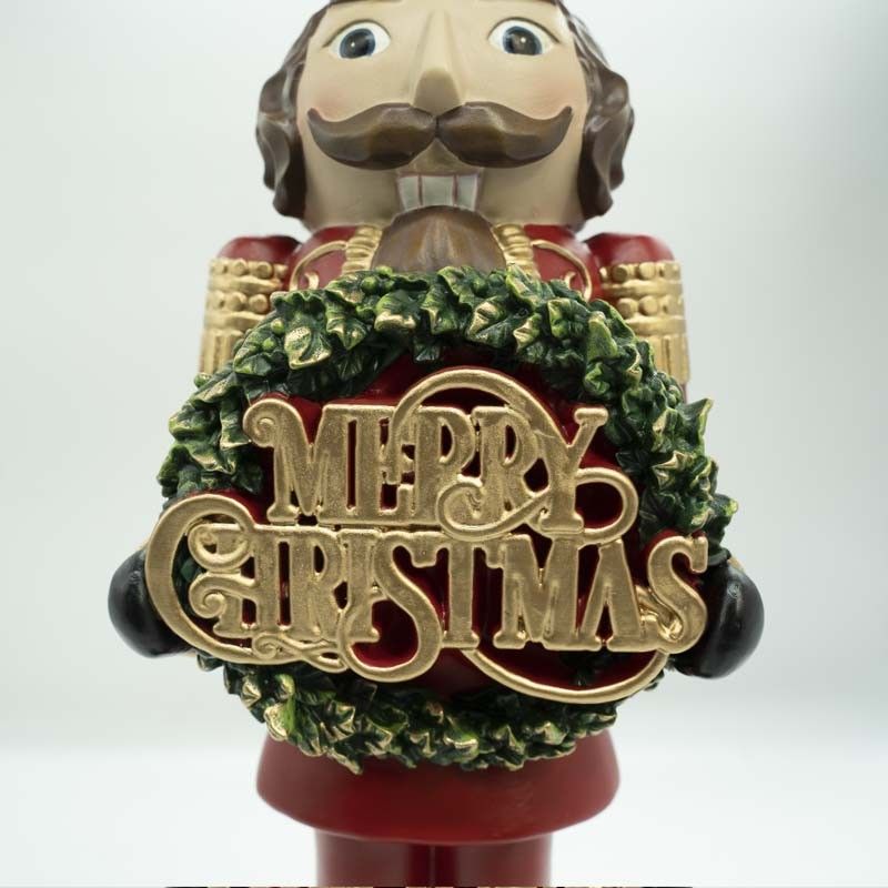 Schiaccianoci in Resina con Ghirlanda H.48 cm