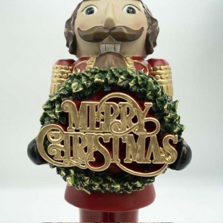 Schiaccianoci in Resina con Ghirlanda H.48 cm