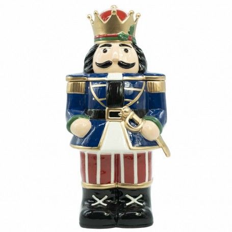 Schiaccianoci Natalizio Portabiscotti in Ceramica H.38,5 cm