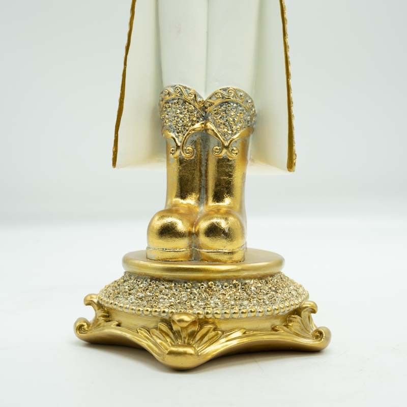 Schiaccianoci Natalizio in Resina Oro e Bianco H.45,5 cm