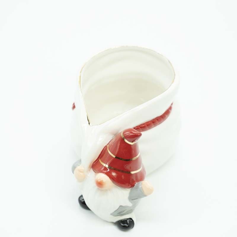 Gnomo Natalizio in Ceramica con Sacco H.9 cm