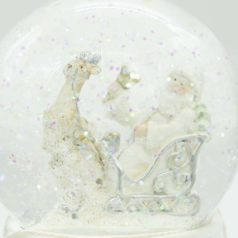 Sfera Natalizia ad Acqua in Vetro e Poliresina con Luci Led D.10 cm