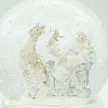 Sfera Natalizia ad Acqua in Vetro e Poliresina con Luci Led D.10 cm