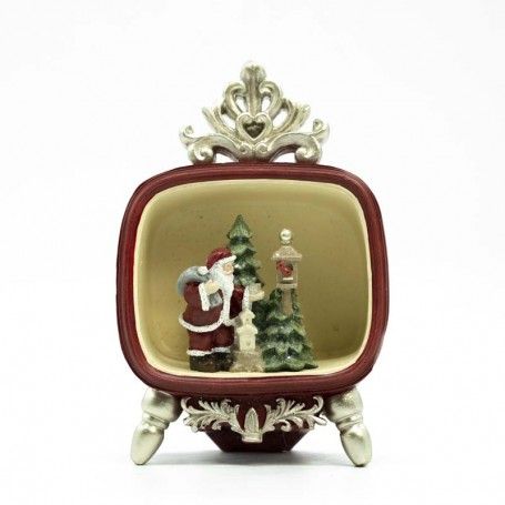 Tv Natalizia con Babbo Natale e Alberi H.15 cm