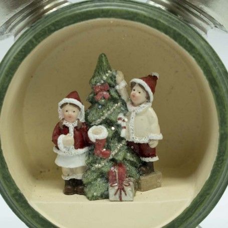 Sveglia Natalizia con Bimbi e Albero di Natale H.13 cm