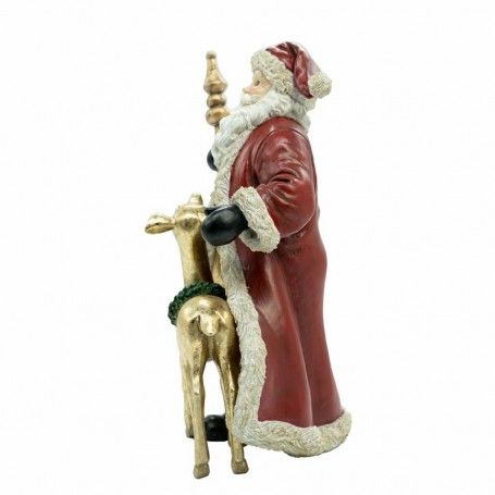 Babbo Natale con Renna in Resina H.30 cm