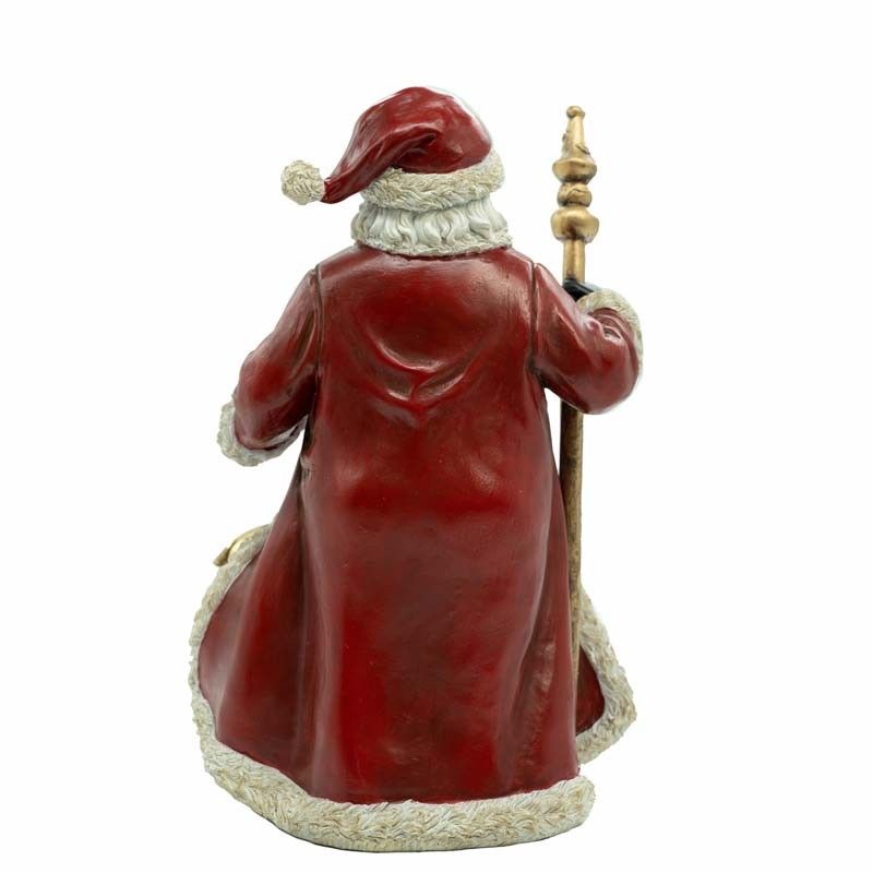 Babbo Natale con Renna in Resina H.30 cm