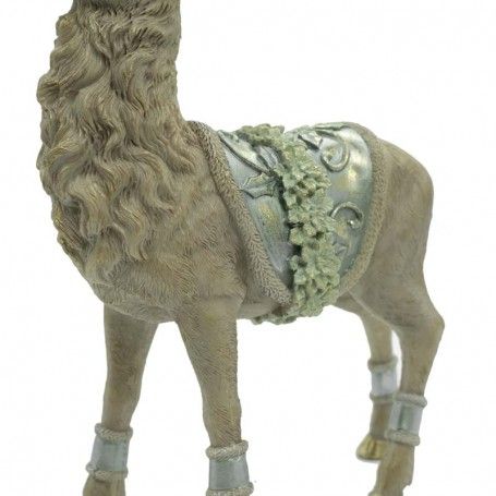 Renna Natalizia in Resina con Sella Verde Acqua H.28 cm