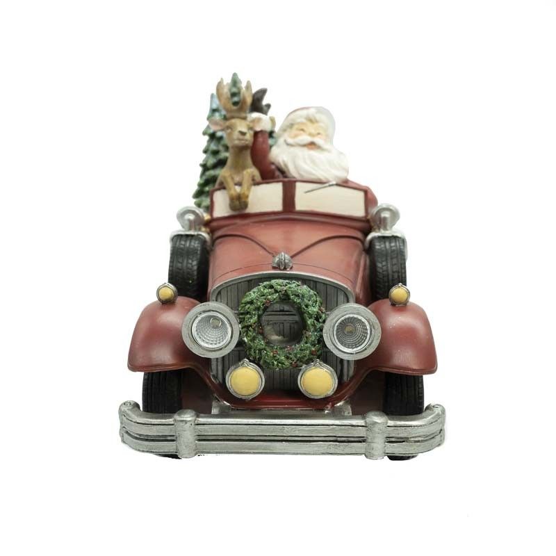 Macchina con Babbo Natale alla Guida in Resina