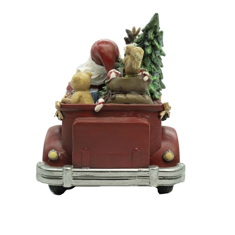 Macchina con Babbo Natale alla Guida in Resina
