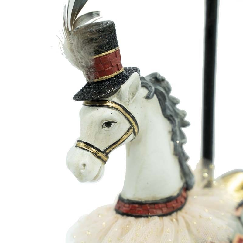 Cavallo Bianco con Base in Resina H.30 cm