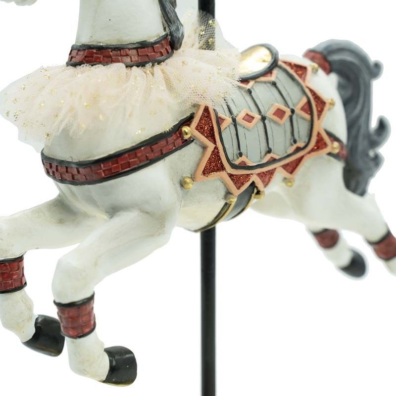 Cavallo Bianco con Base in Resina H.30 cm