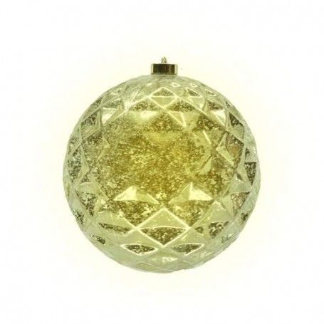 Palla di Natale Oro in Plastica con Led Bianco Caldo D.15 cm