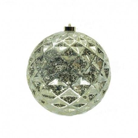 Palla di Natale Oro in Plastica con Led Bianco Caldo D.20 cm