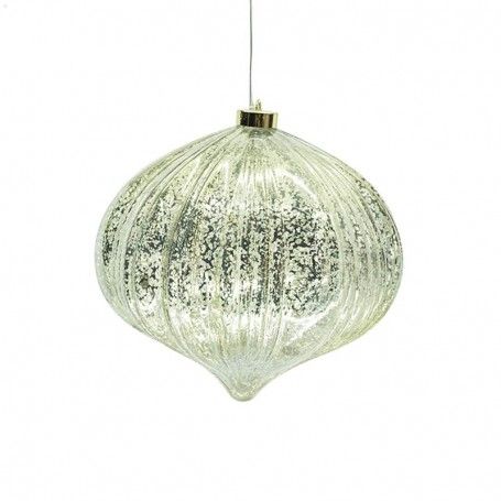 Cipolla Natalizia Oro in Plastica con Led Bianco Caldo D.15 cm