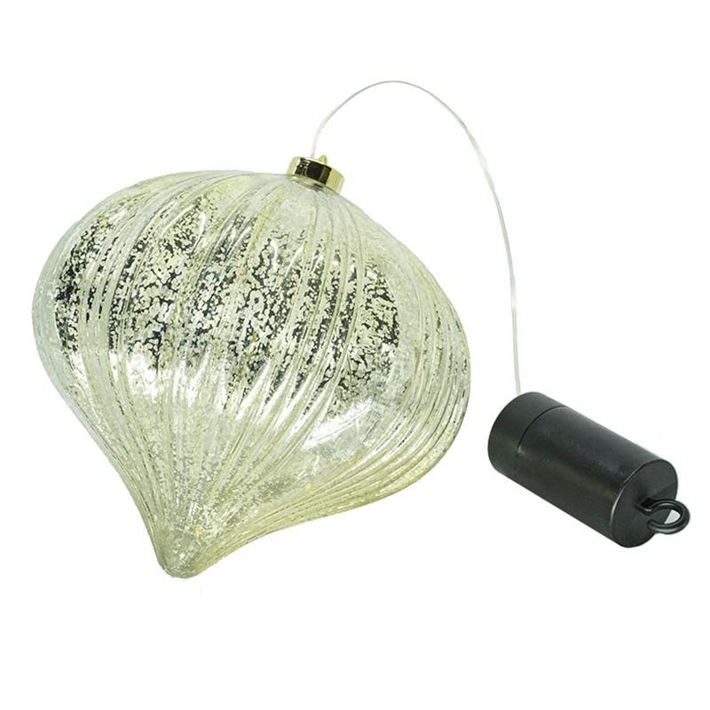 Cipolla Natalizia Oro in Plastica con Led Bianco Caldo D.20 cm
