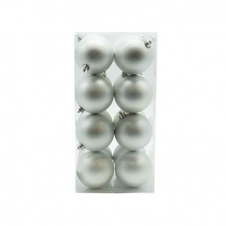 Palle di Natale in Plastica Opache D.8 cm Confezione da 16 Pz