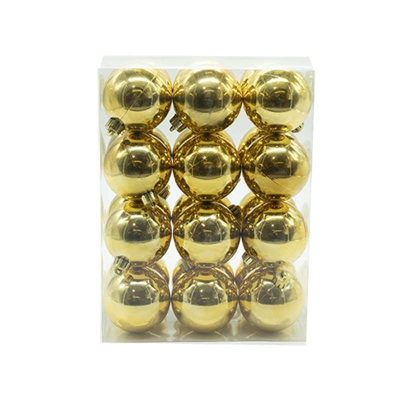 Palle di Natale in Plastica Lucide D.6 cm Confezione da 24 Pz