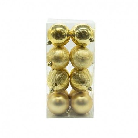 Palle di Natale in Plastica D.8 cm Confezione da 16 PZ