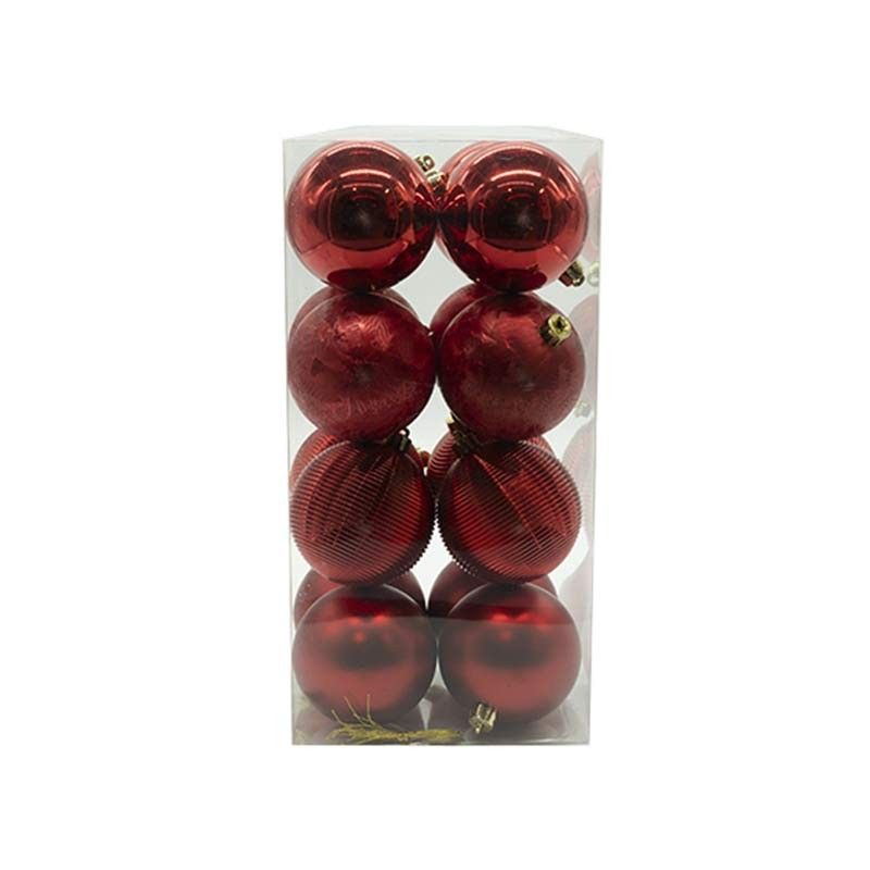 Palle di Natale in Plastica D.6 cm Confezione da 16 Pezzi vari Colori