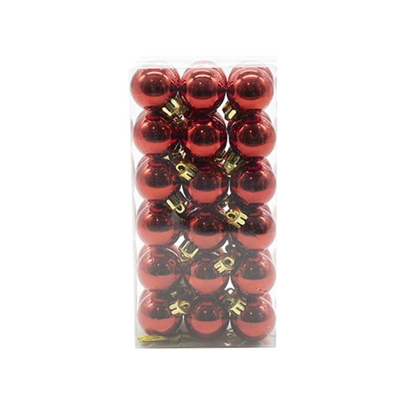 Palle di Natale in Plastica Lucide D.3 cm Confezione da 36 Pz