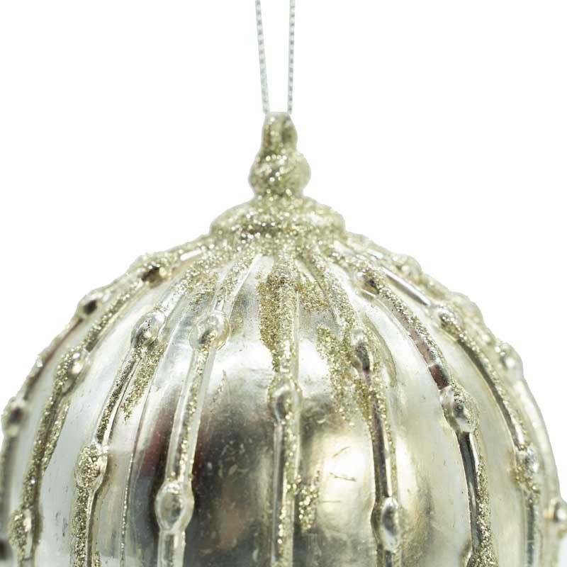 Palla Natalizia con Glitter Champagne D.10 cm