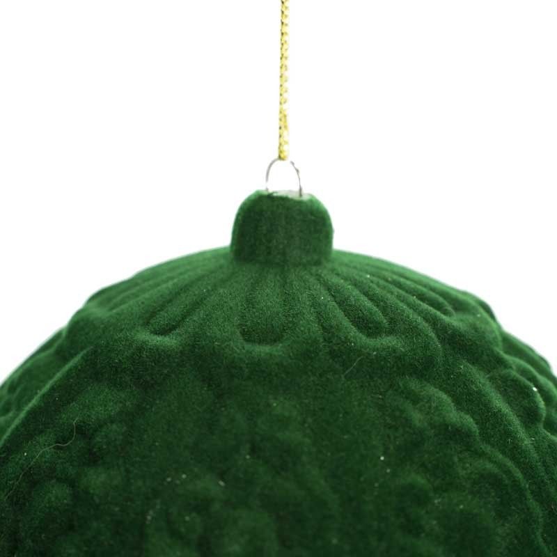 Palla di Natale in Velluto Decorato D.14 cm Conf. da 1 Pz