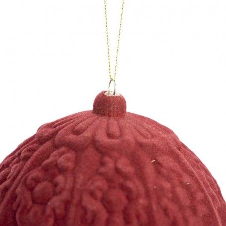 Palla di Natale in Velluto Decorato D.20 cm Conf. da 1 Pz