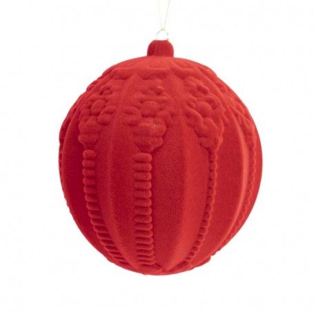 Palla di Natale in Velluto Decorato D.20 cm Conf. da 1 Pz