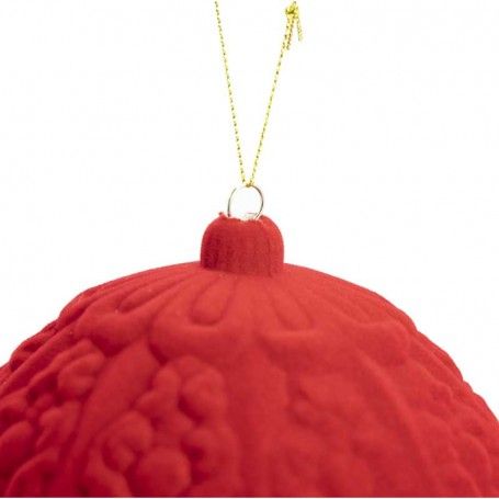 Palla di Natale in Velluto Decorato D.20 cm Conf. da 1 Pz