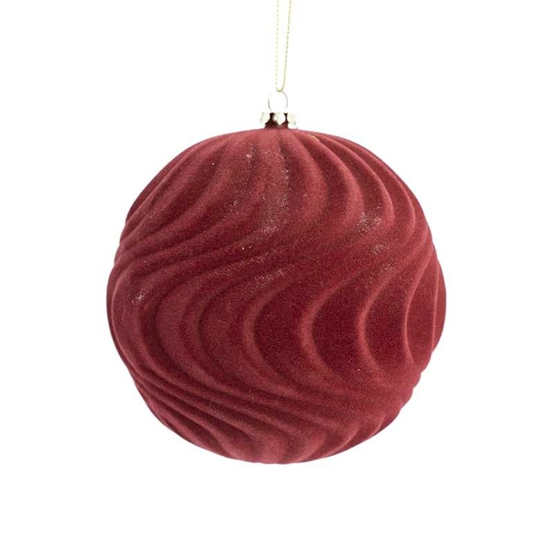 Palla di Natale in Velluto con Onde D.12 cm Conf. da 1 Pz