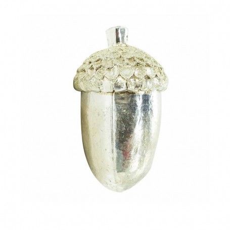 Ghianda Natalizia con Glitter da Appendere H.13 cm 2 Colori