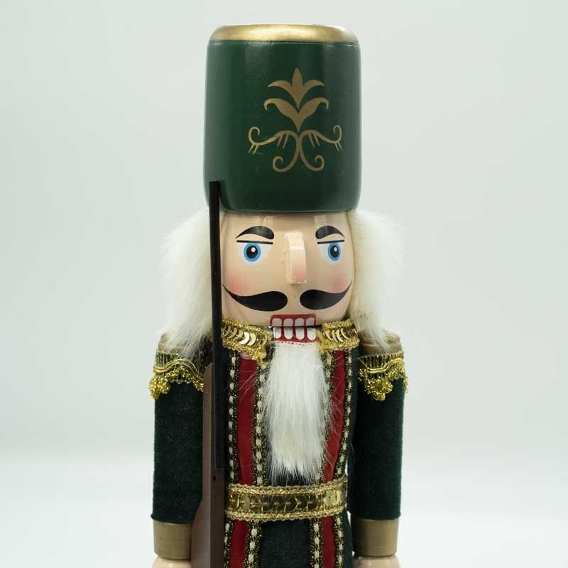 Schiaccianoci di Natale con Giacca di Velluto Verde H.38 cm