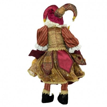 Mrs Gatto con Abito di Colore Burgundy e Oro