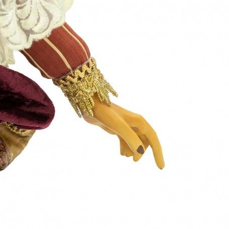 Mr. Gatto con Abito Burgundy e Oro H.38 cm