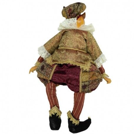 Mr. Gatto con Abito Burgundy e Oro H.38 cm