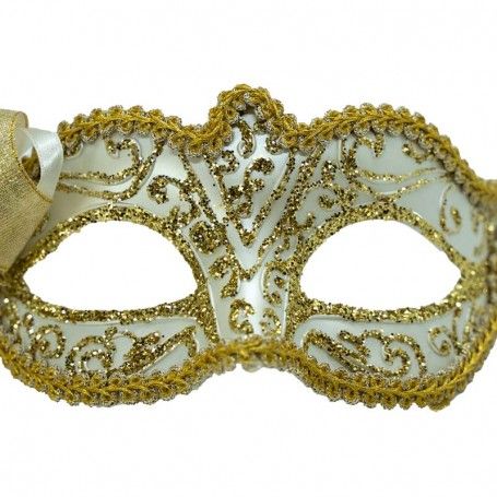 Maschera Oro e Avorio 15x8 cm