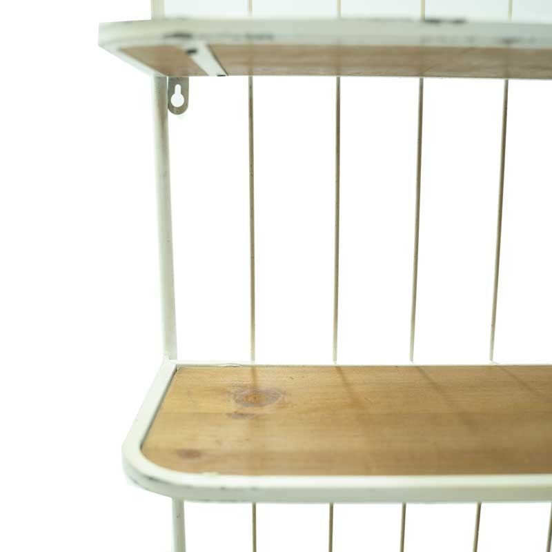 Mensola Stile Industrial in Legno e Metallo H.66 cm