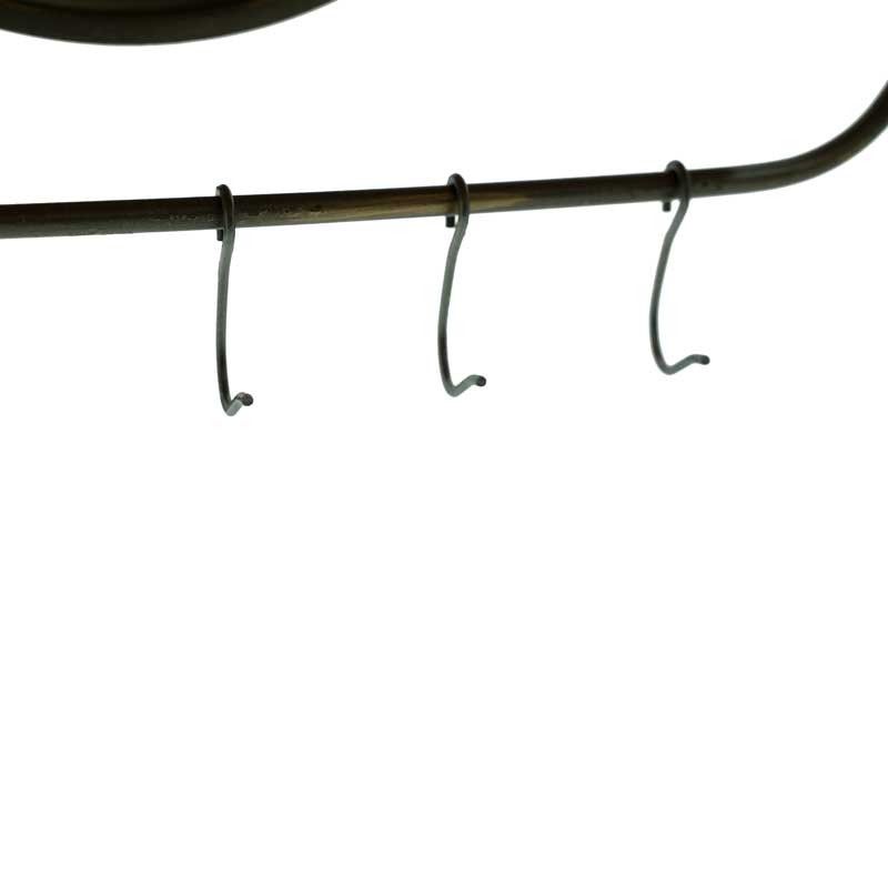 Mensola Stile Industrial in Legno con Specchio e Ganci