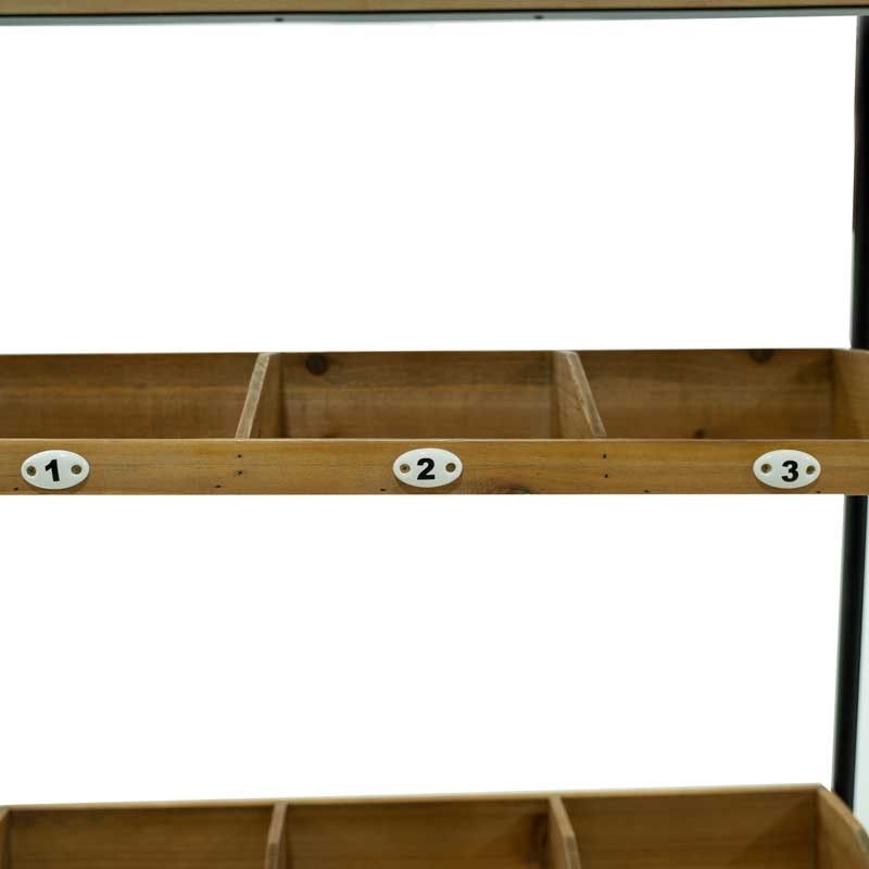 Mensola Stile Industrial con Separatori e Ganci H.79 cm